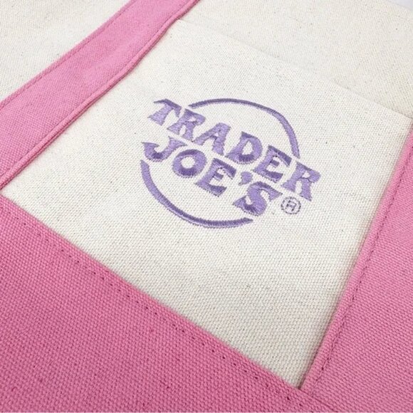 SUPER CUTE Trader Joe's Spring Limited Edition Mini Tote Bag - PINK! - Picture 2 of 8